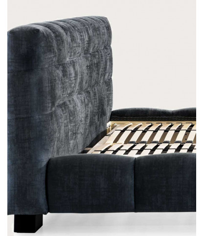 Bella - Lit double en velours gris
