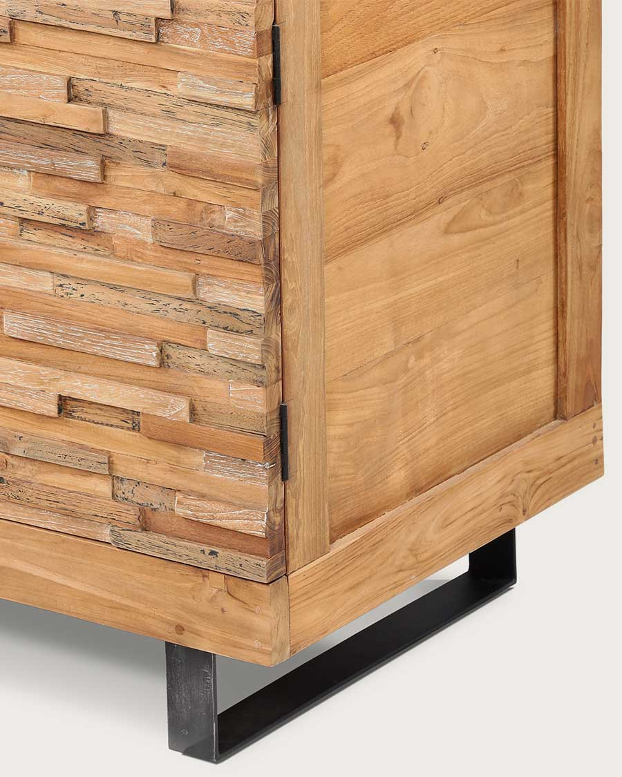 Néo - Meuble salle de bain en teck parqueté 140 cm