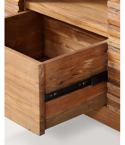 Néo - Meuble salle de bain en teck parqueté 140 cm