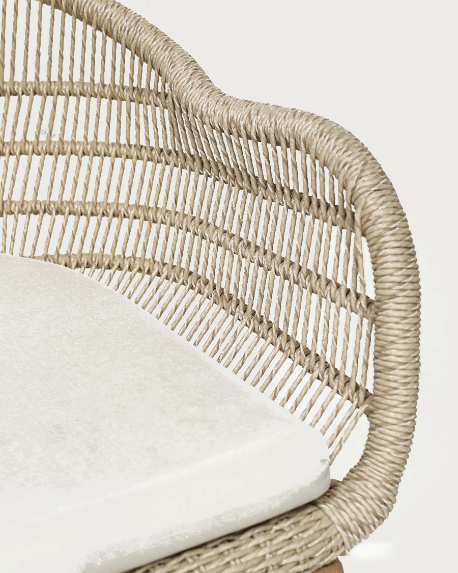 Maelie - Chaise en teck massif et corde beige