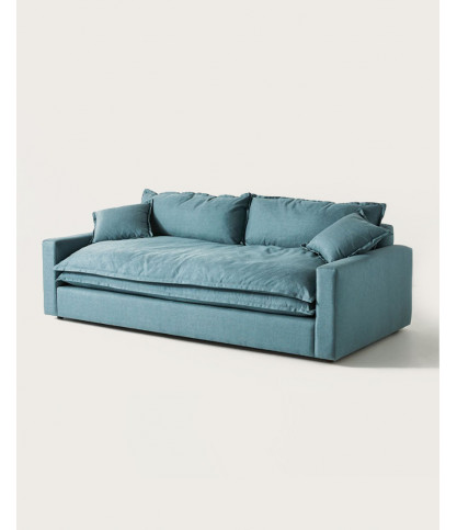 Apollo - 3-Sitzer-Sofa aus blauem Leinen