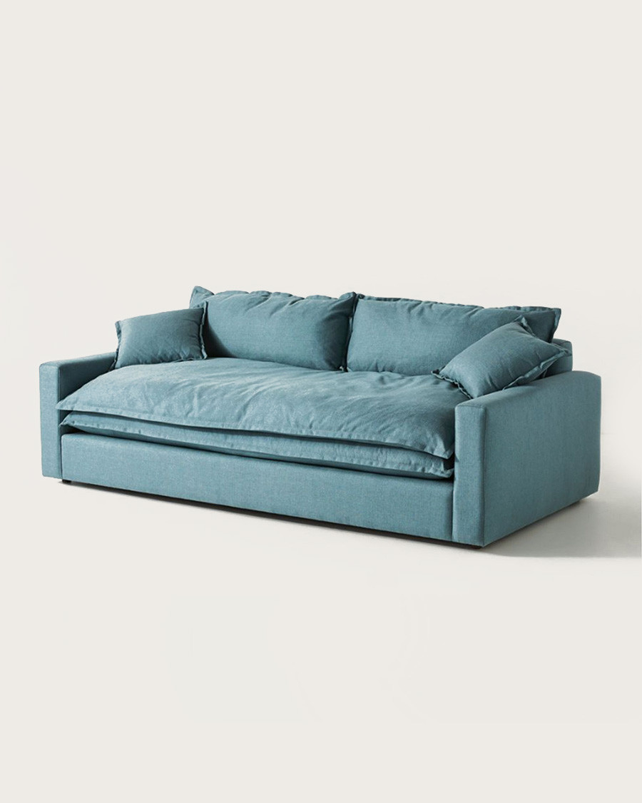 Apollo - 3-Sitzer-Sofa aus blauem Leinen