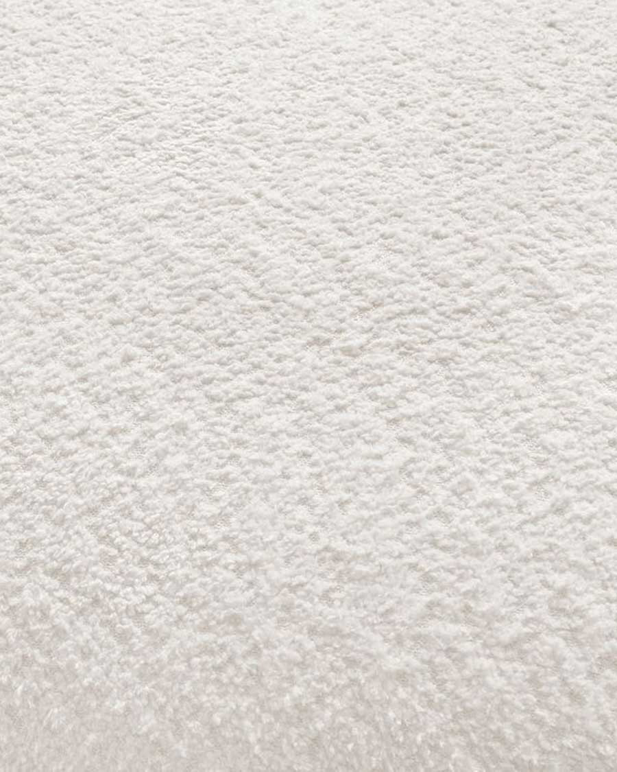Hestia - Abgerundetes Ecksofa aus weißem Bouclé-Stoff