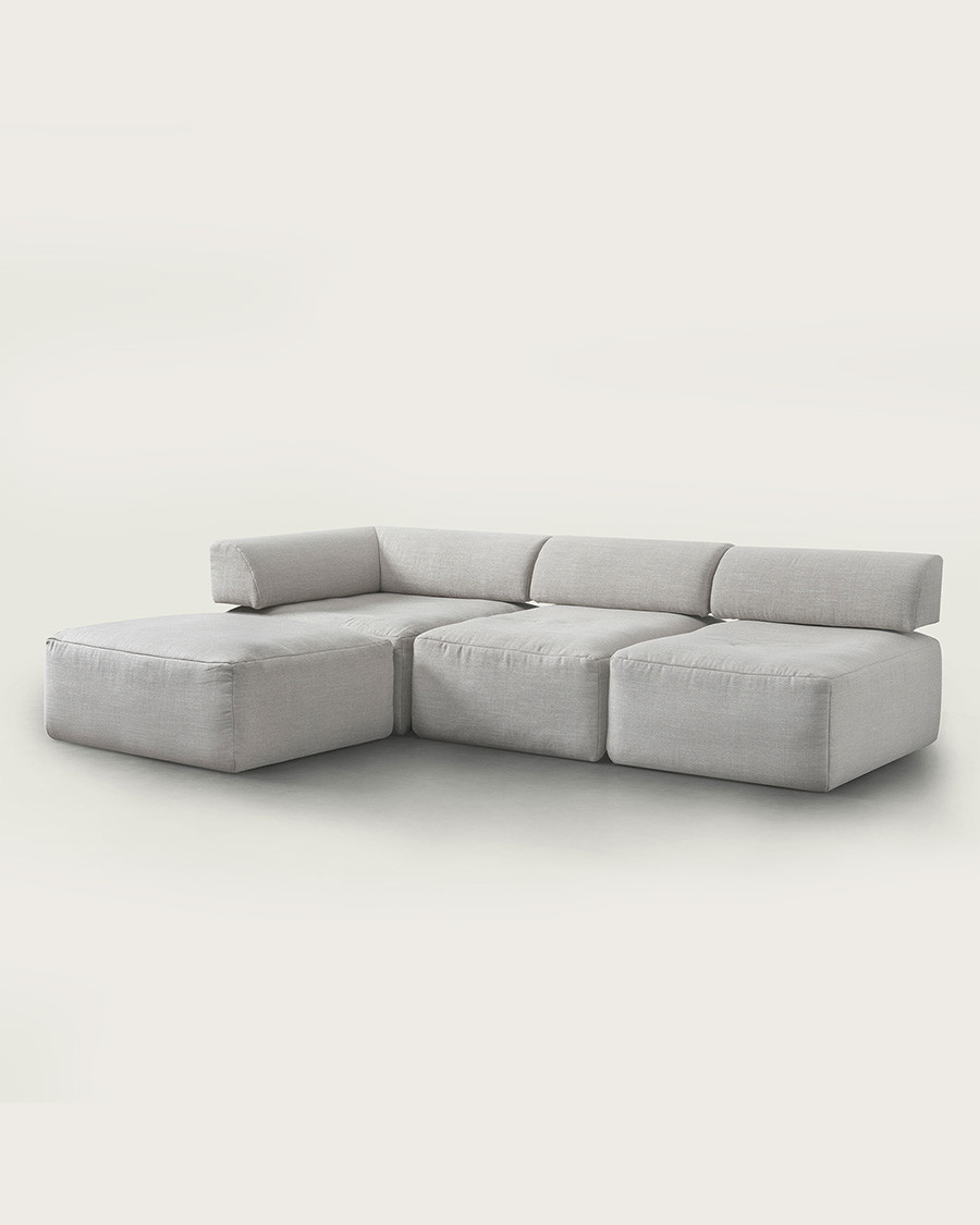 Copenhagen - Modulares Sofa aus grauem Stoff