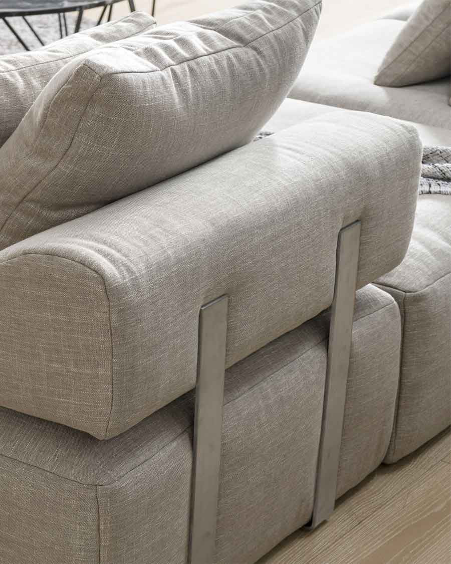 Copenhagen - Modulares Sofa aus grauem Stoff