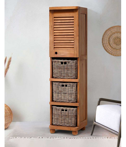 Eclipse - Colonna da bagno in teak massello