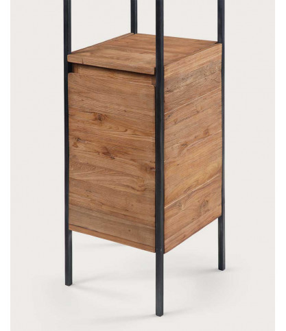 Azur - Industrial bathroom column in teak and metal