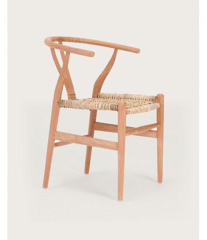 Lyia - Sedia in teak massello e rattan