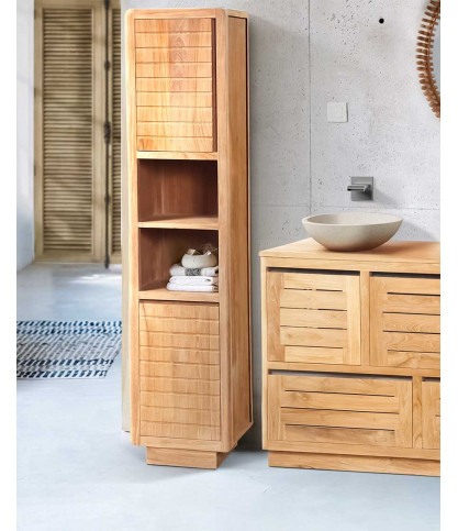 Latitude - Solid teak bathroom column