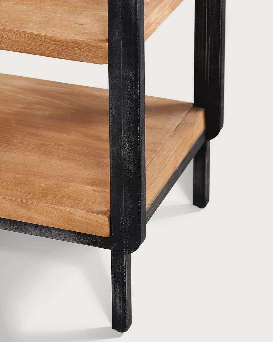 Samurai - Industrieller Badezimmerschrank aus Teakholz und Metall