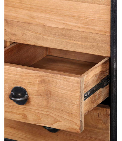 Samurai - Mueble de baño industrial en teca y metal