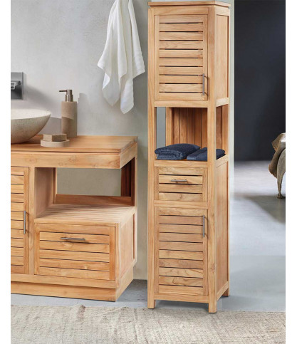 Oasis - Colonna da bagno in teak massello