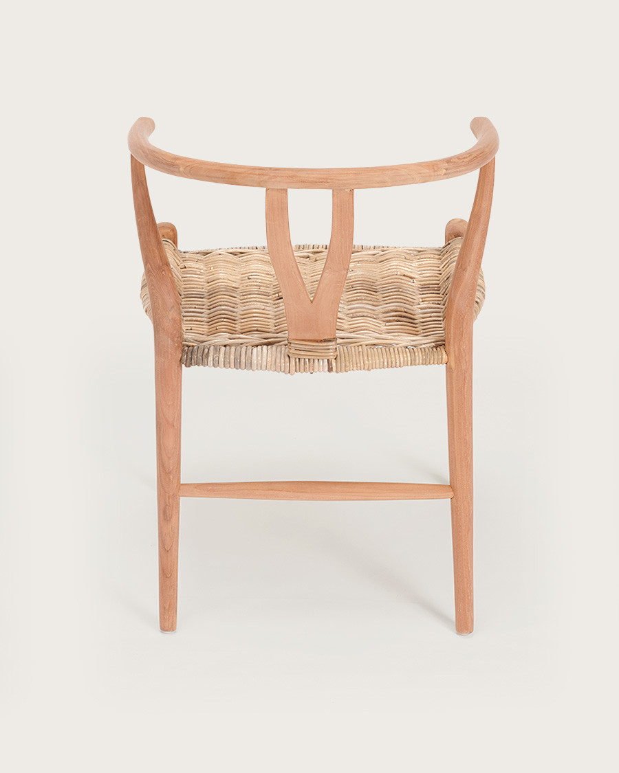 Lyia - Stuhl aus massivem Teakholz und Rattan