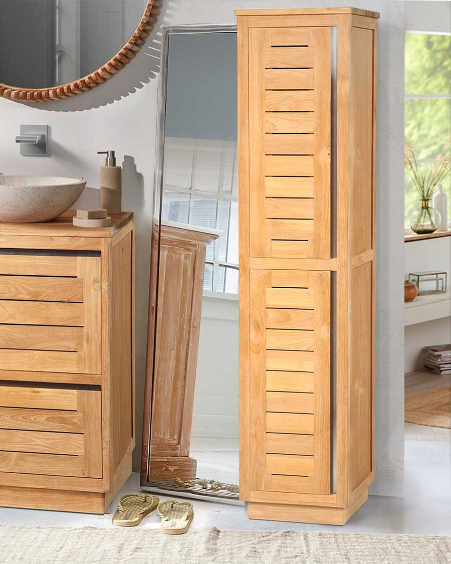 Dune - Solid teak bathroom column