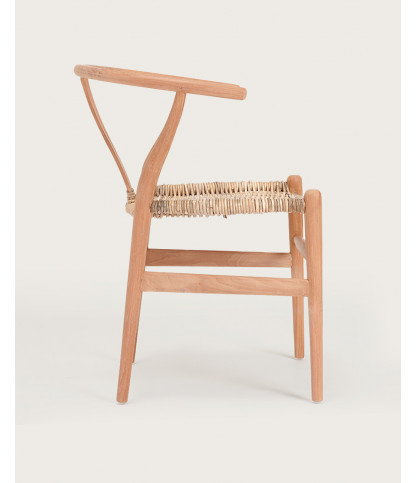 Lyia - Sedia in teak massello e rattan