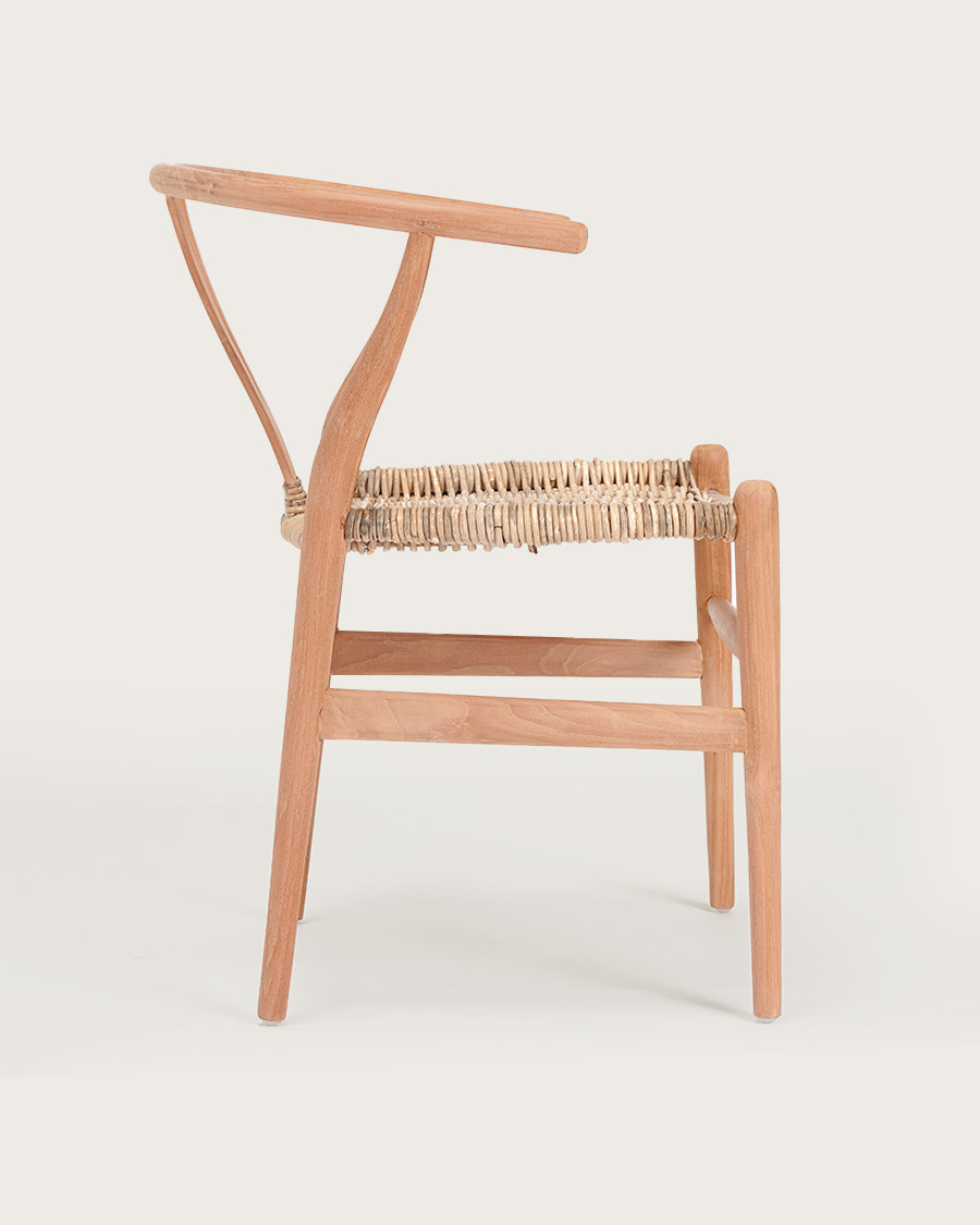 Lyia - Stuhl aus massivem Teakholz und Rattan