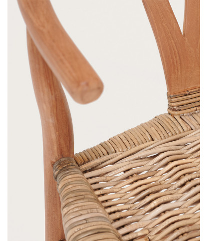 Lyia - Stuhl aus massivem Teakholz und Rattan