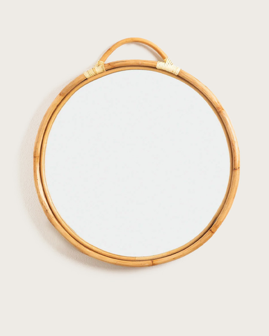 Monoï - Round mirror in woven rattan