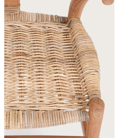 Lyia - Solid teak and rattan chair
