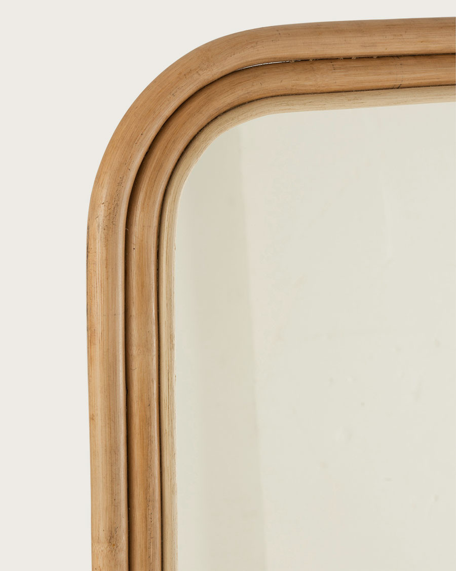 Lana - Vertical ladder mirror in woven rattan