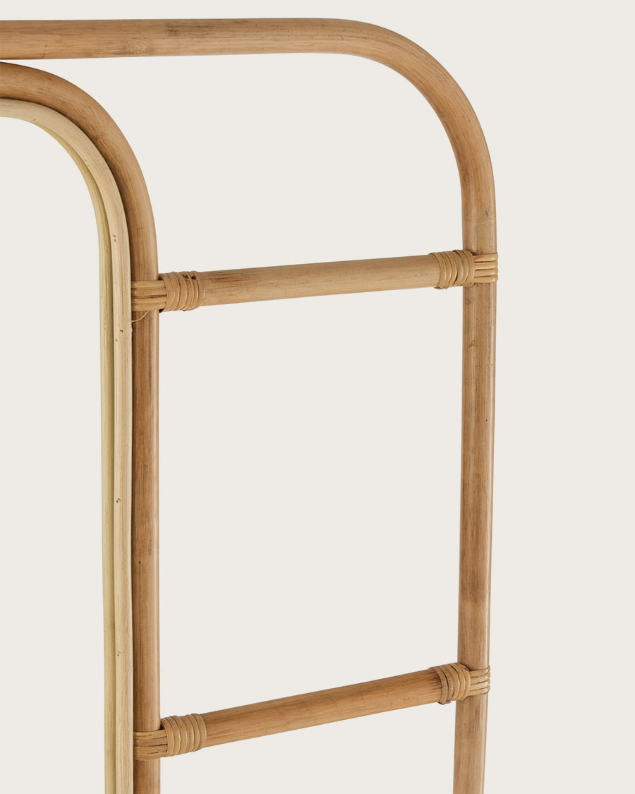 Lana - Vertical ladder mirror in woven rattan