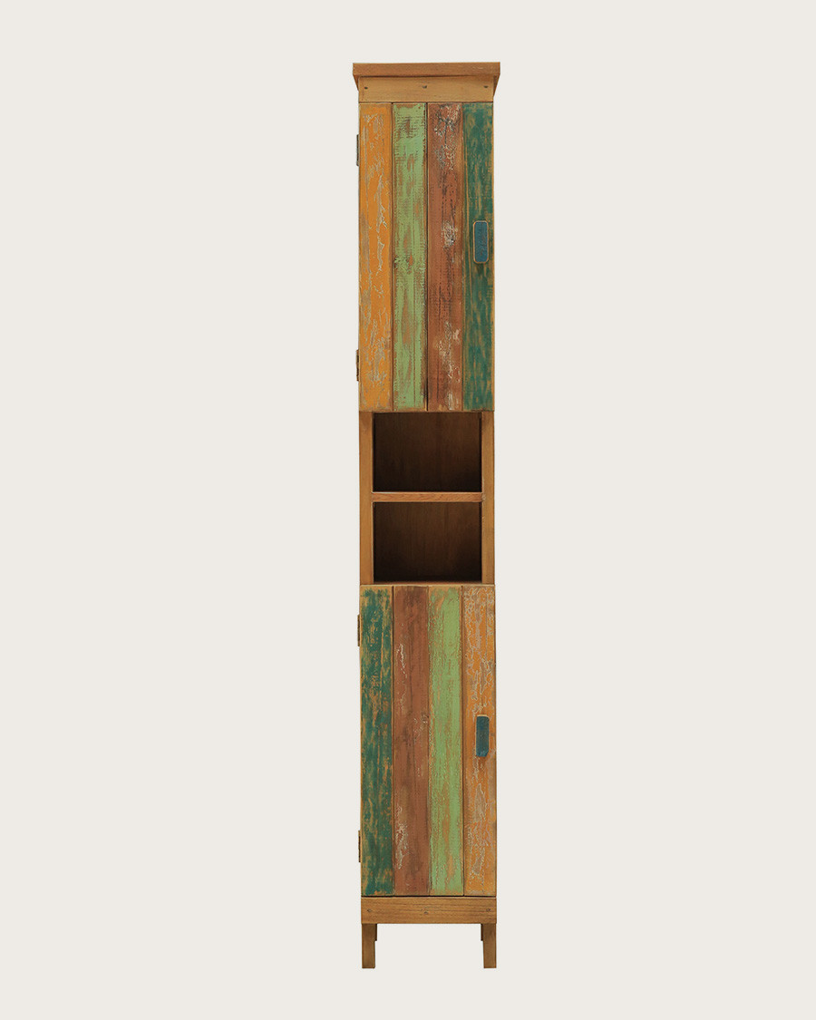 Antik – Große Badezimmersäule aus recyceltem Bootsteakholz