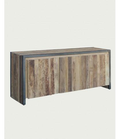 Arche - Credenza industriale in teak riciclato e metallo, 180 cm