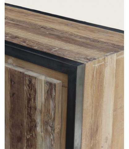 Arche - Industrial sideboard in recycled teak and metal 180 cm