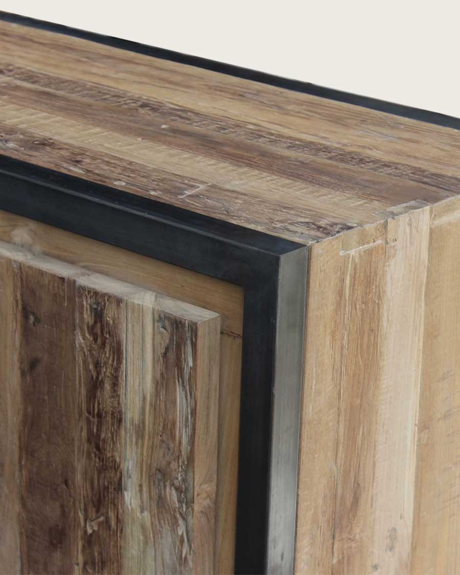 Arche - Credenza industriale in teak riciclato e metallo, 180 cm