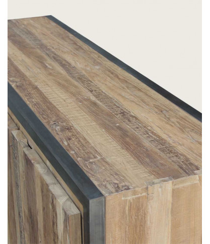 Arche - Credenza industriale in teak riciclato e metallo, 180 cm