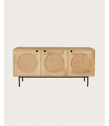 Kali - Wooden and cane sideboard 145 cm