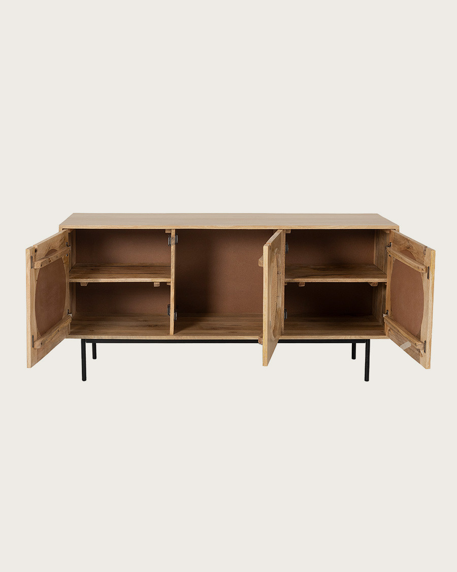 Kali - Wooden and cane sideboard 145 cm