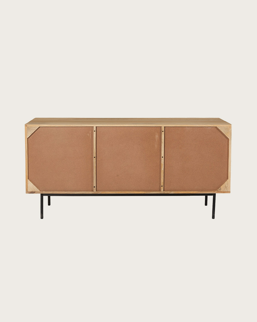 Kali - Dressoir van hout en riet, 145 cm
