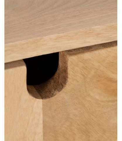 Kali - Aparador de madera y mimbre, 145 cm