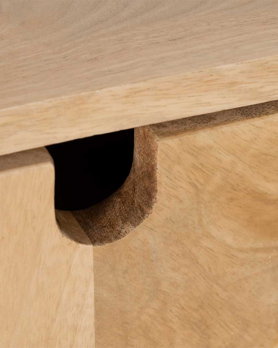 Kali - Wooden and cane sideboard 145 cm