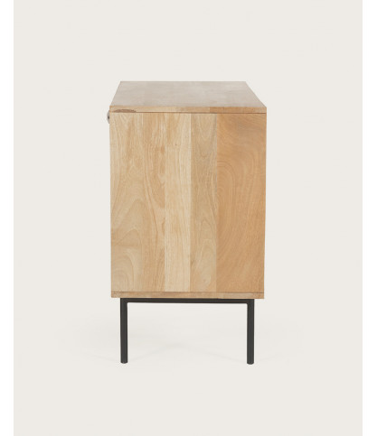 Kali - Klein dressoir van hout en riet, 100 cm
