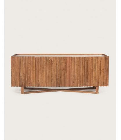Endah - Sideboard aus massivem Mangoholz und weißem Marmor 175 cm