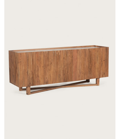 Endah - Buffetkast van massief mangohout en wit marmer, 175 cm