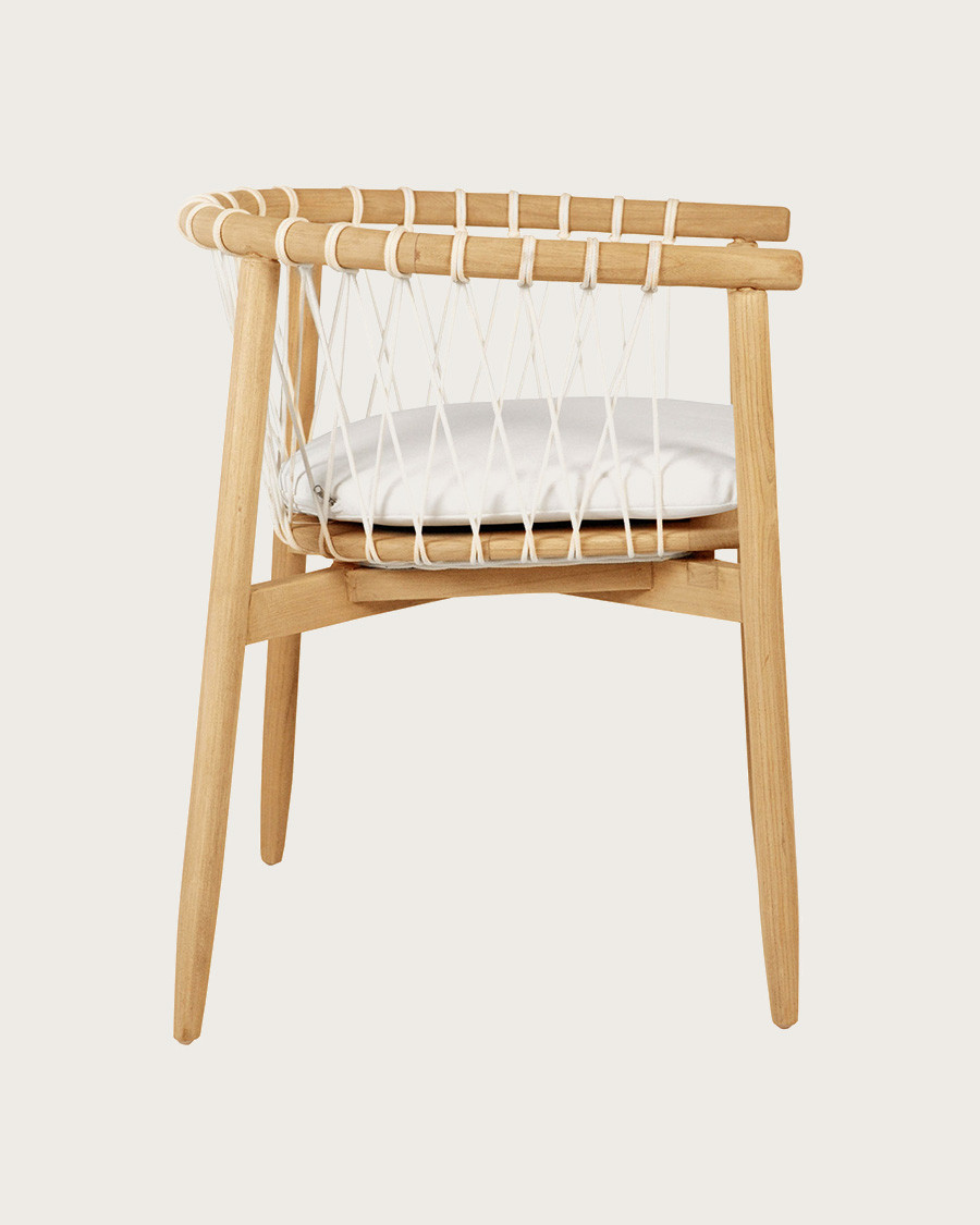 Nala - Silla de teca maciza y cuerda blanca