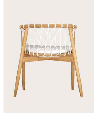 Nala - Chaise en teck massif et cordage blanc
