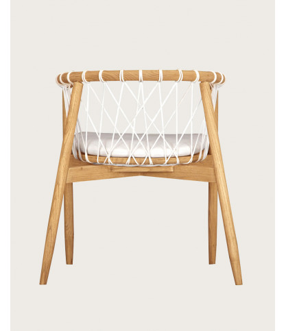 Nala - Silla de teca maciza y cuerda blanca