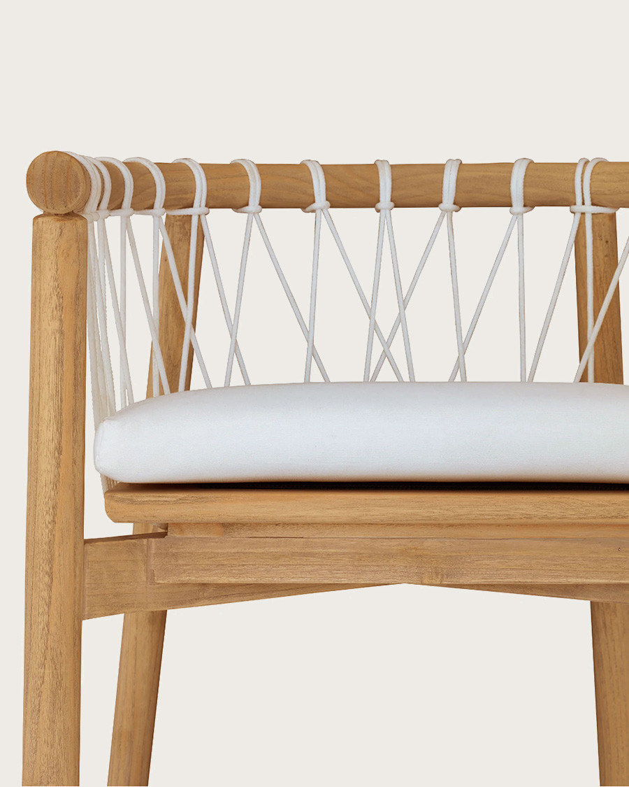 Nala - Solid teak and white rope chair