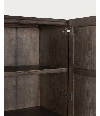 Hawái - Gabinete negro en madera maciza de mango tallada