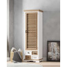 Inda - Petite armoire en Mindy massif blanche et naturelle