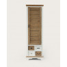 Inda - Petite armoire en Mindy massif blanche et naturelle