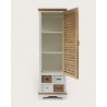 Inda - Petite armoire en Mindy massif blanche et naturelle