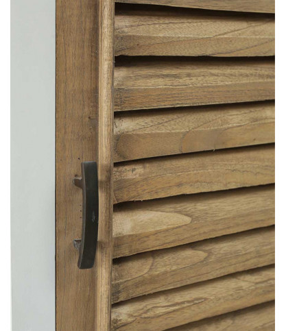 Inda - Kleiner Schrank aus massivem, weißem und naturbelassenem Mindy-Holz