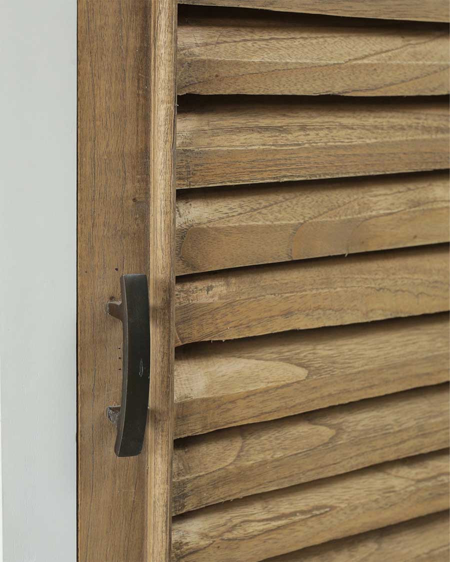 Inda - Small wardrobe in solid white and natural Mindy