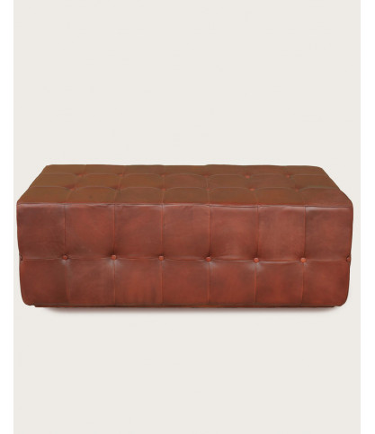 Palm - Upholstered bench in brown tufted leather