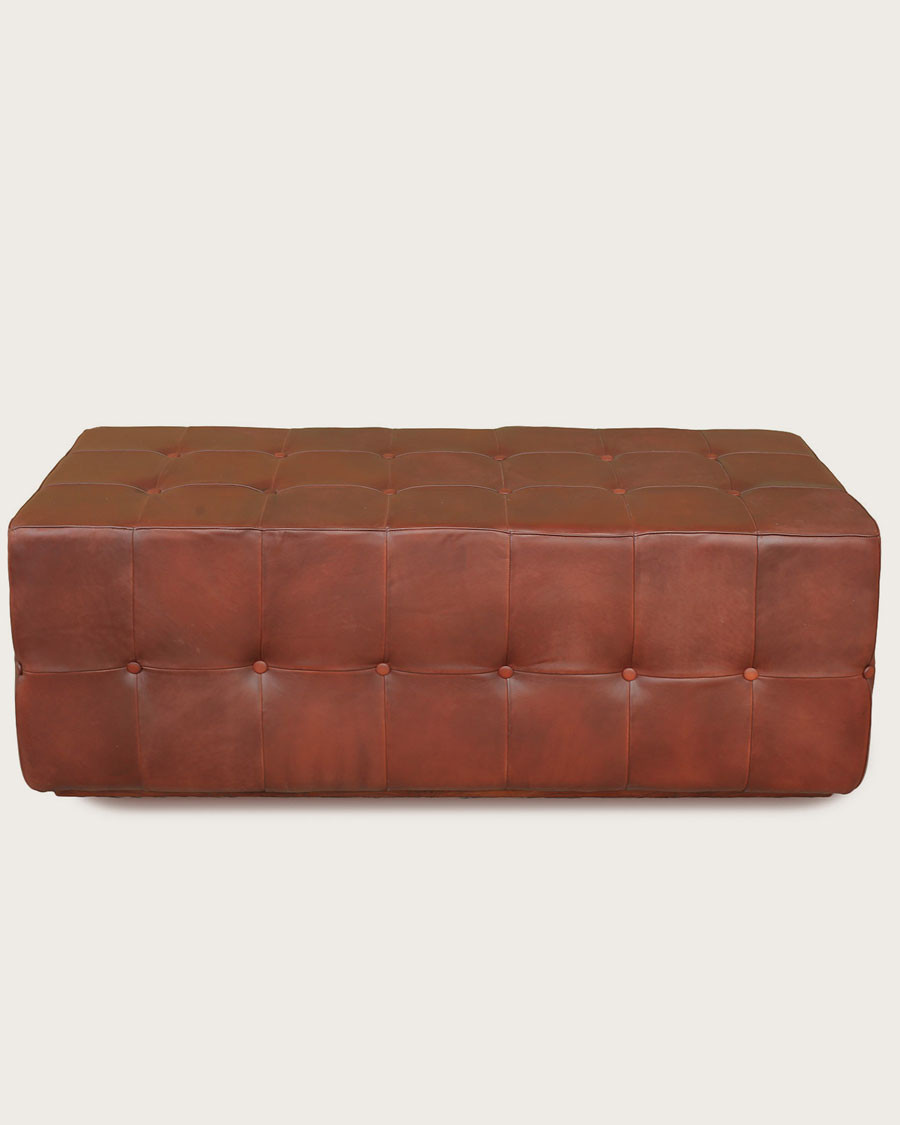 Palm - Upholstered bench in brown tufted leather